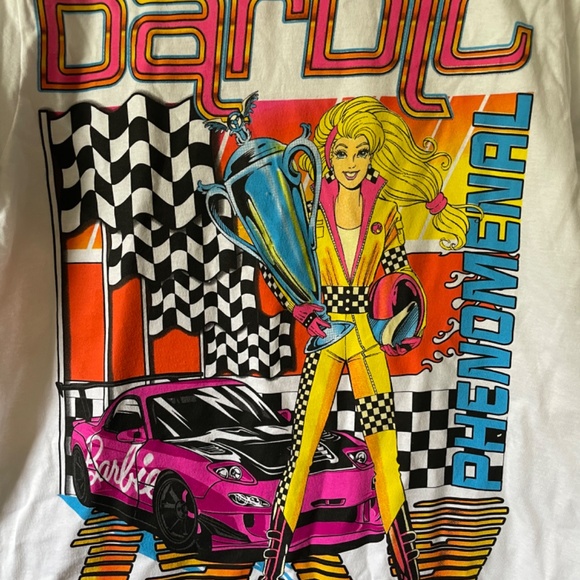 NWOT Mattel 2023 Barbie “Phenomenal 1959” Hot Pink Race Car Men’s Size S T-Shirt - Picture 2 of 3